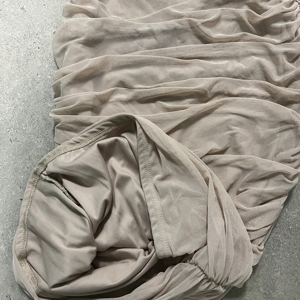 Tan Ruched Dress - Picture 4 of 8